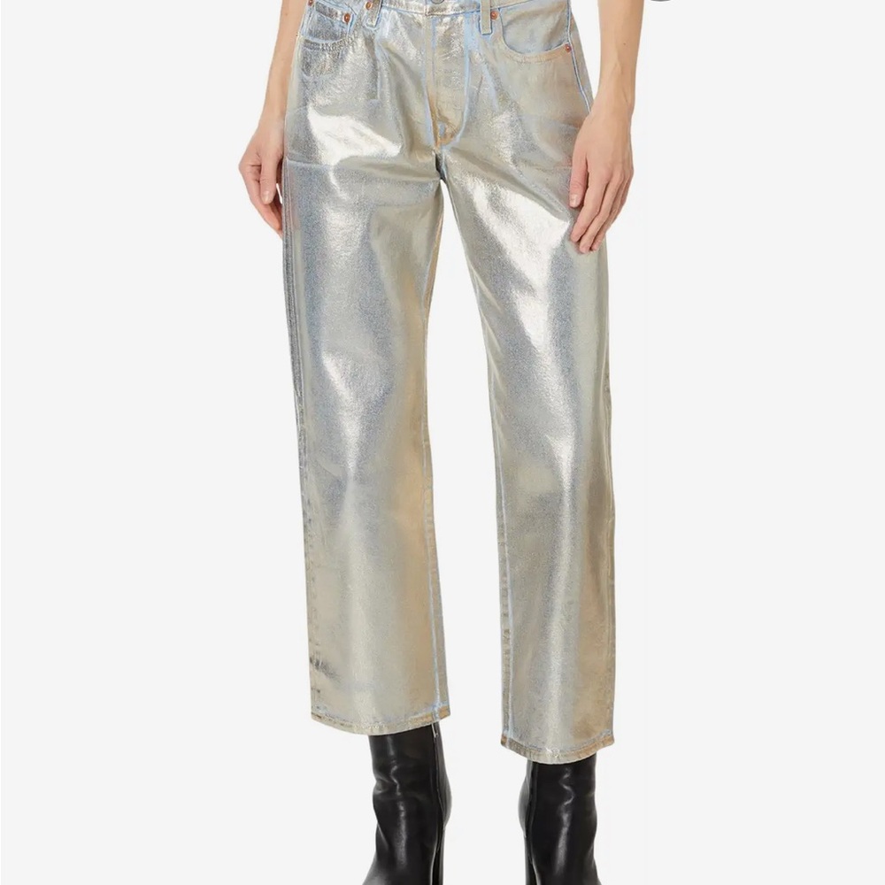 Levi's Premium 501 90’s Ankle in Optical Illusion - silver jeans
